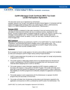 Microsoft Word - CalHFA MCC Tax Credit Lender Participation Agreement[removed]doc