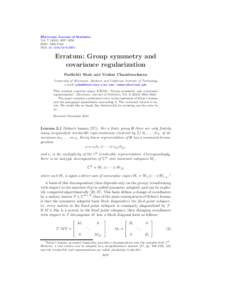 Erratum: Group symmetry and covariance regularization