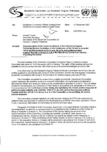 Environment / Endocrine disruptors / Perfluorooctanesulfonic acid / Perfluorooctanesulfonyl fluoride / Stockholm Convention on Persistent Organic Pollutants / Pesticide / Persistent organic pollutants / Perfluorinated compounds / Chemistry