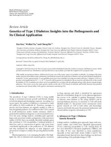 Genetics of Type 2 Diabetes: Insights into the Pathogenesis and Its Clinical Application