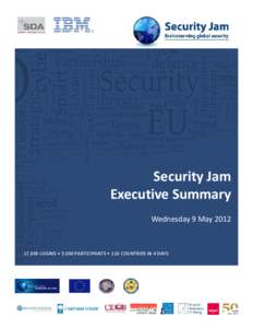 Security Jam Executive Summary Wednesday 9 May[removed],000 LOGINS • 3,000 PARTICIPANTS • 116 COUNTRIES IN 4 DAYS