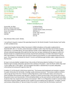 Letter from Andrew Cash, MP, to Oliver and Binder re: GE Hitachi