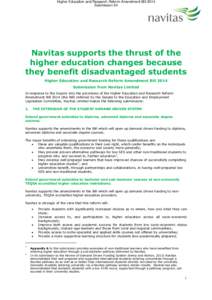 Navitas Submission - RTO and VET Regulator Standards