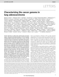 Characterizing the cancer in lung adenocarcinoma