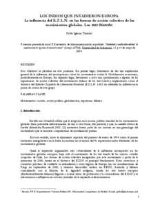 LOS INDIOS QUE INVADIERON EUROPA. La influencia del E.Z.L.N. en las formas de acción colectiva de los movimientos globales. Los tute bianche.