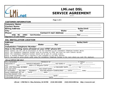 LMi.net DSL SERVICE AGREEMENT[removed]Page 1 of 4