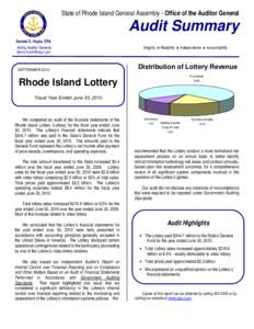 Louisiana Lottery / Minnesota State Lottery / Lottery / Financial statement / Audit