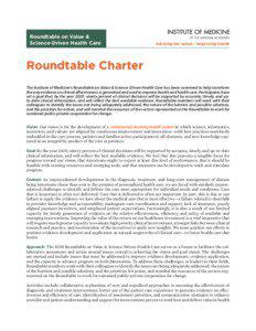 Roundtable on Value & Science-Driven Health Care
