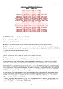 COORDdm  NOUVELLE LOI COMMUNALE TEXTE COORDONNE LOI DUPUBLIEE LELOI DUPUBLIEE LE