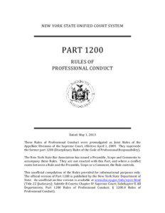 NEW YORK STATE UNIFIED COURT SYSTEM  PART 1200