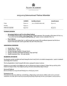 [removed]International Tuition Schedule  PAYMENT Enrollment Deposit
