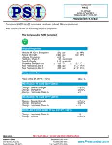 Compound[removed]SILICONE 60 DUROMETER TRANSLUENT COLOR