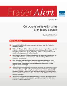 Corporate Welfare Bargains at Industry Canada