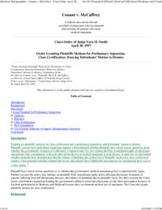 Class action lawsuits / California Proposition 215 / Medical cannabis / Class action / Valerie Corral / Dr. Marcus Conant /  et al. /  v. McCaffrey et al. / Medicine / Pharmacology / Law