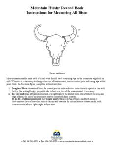 Mountain Hunter Record Book Instructions for Measuring All Bison 1 2d 2c