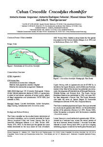 Cuban Crocodile Crocodylus rhombifer  Roberto Ramos Targarona1, Roberto Rodríguez Soberón2, Manuel Alonso Tabet3