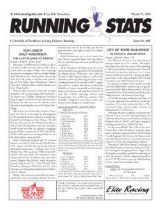 ★ www.runningstats.com ★ for Web Newsletter  March 15, 2005