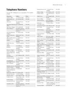 Montana State University           1  Telephone Numbers Fraternity/Sorority Life 174 Strand Union Building