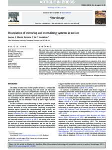 Dissociation of mirroring and mentalising systems in autism