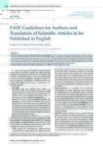 Bibliography / Academic publishing / Technical communication / Medical research / Academic literature / EASE Guidelines for Authors and Translators of Scientific Articles / European Association of Science Editors / IMRAD / Committee on Publication Ethics / Knowledge / Academia / Publishing