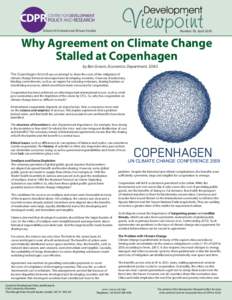School of Oriental and African Studies  Number 50, April 2010 Why Agreement on Climate Change Stalled at Copenhagen