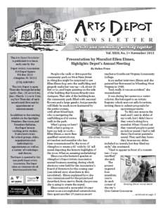 N E W S L E T T E R The Arts Depot Newsletter is published two times