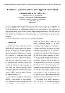 Telecommunications / Underwater acoustic communication / Electronics / Computing / Sensor node / ANT / Wireless sensor network / Acoustics / Technology