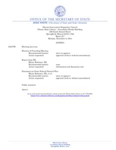 Illinois Government Depository Council Meeting Agenda