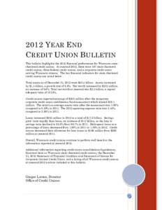 2012 Year End                                    Credit Union Bulletin