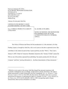 Prior restraint / Olanzapine / Human rights / Ethics / Law / Eli Lilly and Company / First Amendment to the United States Constitution / John Doe