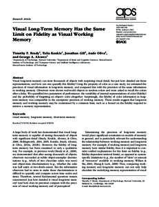 research-article2013 PSSXXX10.1177/0956797612465439Brady et al.Fidelity of Visual Memory