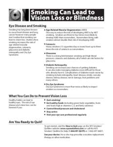 Smoking Can Lead to Vision Loss or Blindness Fact Sheet