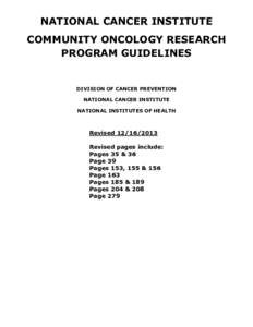 NATIONAL CANCER INSTITUTE COMMUNITY ONCOLOGY RESEARCH PROGRAM GUIDELINES DIVISION OF CANCER PREVENTION NATIONAL CANCER INSTITUTE