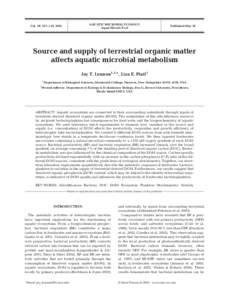 AQUATIC MICROBIAL ECOLOGY Aquat Microb Ecol Vol. 39: 107–119, 2005  Published May 30