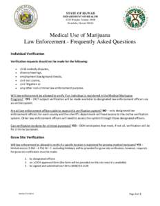 STATE OF HAWAII DEPARTMENT OF HEALTH 4348 Waialae Avenue, #648 Honolulu, Hawaii[removed]Medical Use of Marijuana