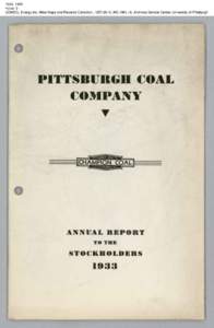 1933, 1933 Folder 9 CONSOL Energy Inc. Mine Maps and Records Collection, [removed], AIS[removed], Archives Service Center, University of Pittsburgh 1933, 1933 Folder 9