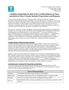 Microsoft Word - Guidelines Regarding the Role of the CRNA in Mass Casualty Incident Preparedness and Response