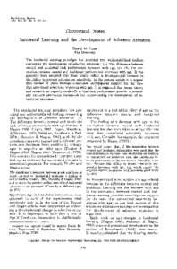 Psychological Review 1980, Vol. 87, No. 3, Theoretical Notes Incidental Learning and the Development of Selective Attention David M. Lane