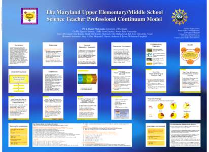 The Maryland Upper Elementary/Middle School Science Teacher Professional Continuum Model Contact: Project Nexus, Room 0108L, Cole Field House, University of Maryland College Park, Maryland 20742,