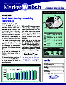 SINGLE FAMILY RESIDENTIAL BREAKDOWN  March 2009 March Resale Housing Results Bring Positive News