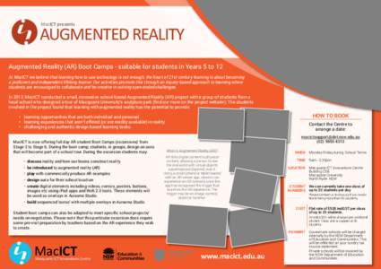 GAME DESIGN MacICT presents AUGMENTED REALITY MacICT presents