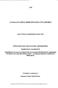1994  AUSTRALIAN CAPITAL TERRITORY LEGISLATIVE ASSEMBLY ELECTORAL (AMENDMENT) BILL 1993