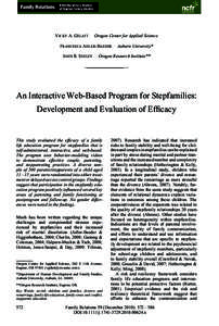 Stepfamily / Statistics / Parent education program / Self-efficacy / Pre- and post-test probability / Human behavior / Behavior / Childhood / Parenting / Family