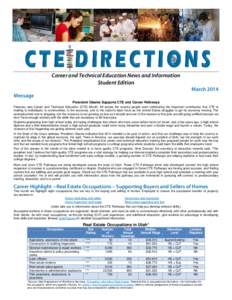 Career and Technical Education News and Information Student Edition Message March 2014