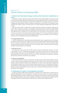 chapter 5  Section 7 Promotion of Research and Development (R&D) 1. Research and development strategy to enhance the international competitiveness of