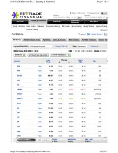 E*TRADE FINANCIAL - Trading & Portfolios  Page 1 of 3 Open An Account Quotes