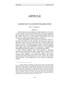 Do Not Delete:59 AM ARTICLE “LOSER PAYS” IN PATENT EXAMINATION