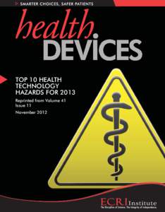 2013 Top 10 Health Technology Hazards