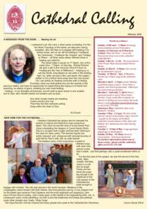 Cathedral Calling February 2015 A MESSAGE FROM THE DEANHealing for all Events at a Glance