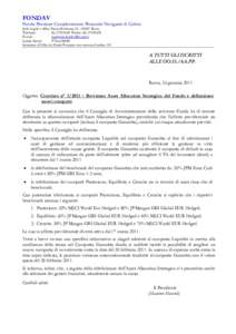 FONDAV  Fondo Pensione Complementare Personale Navigante di Cabina Sede Legale e uffici: Piazza Barberini, 52 – 00187 Roma Telefono: